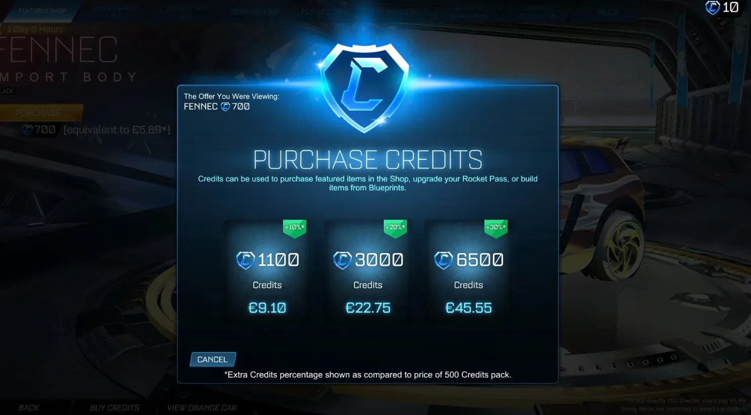 Rocket League Credits